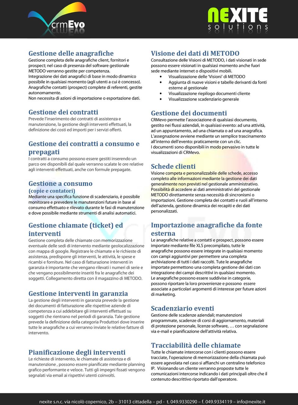 Non necessita di azioni di importazione o esportazione dati.