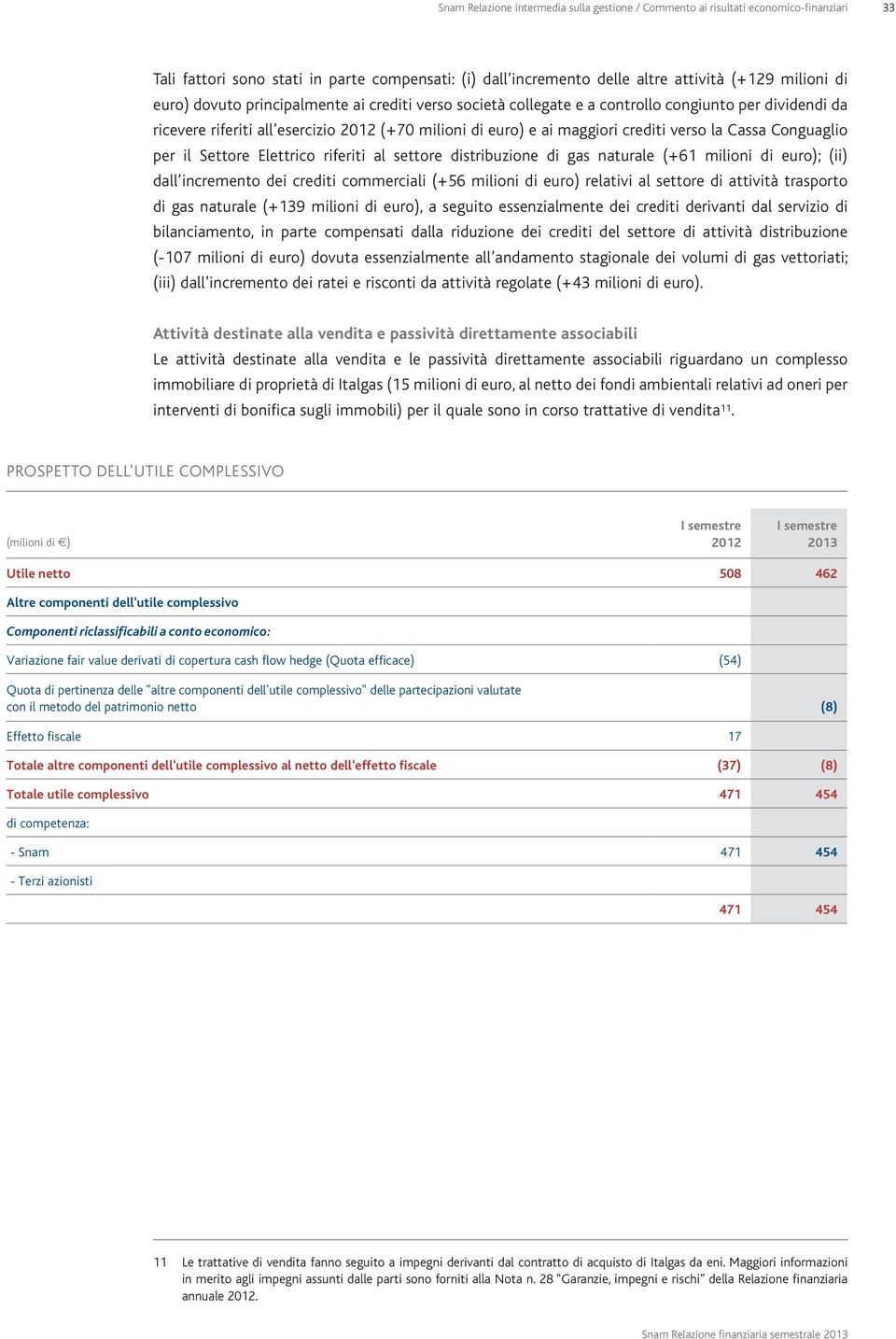 Conguaglio per il Settore Elettrico riferiti al settore distribuzione di gas naturale (+61 milioni di euro); (ii) dall incremento dei crediti commerciali (+56 milioni di euro) relativi al settore di