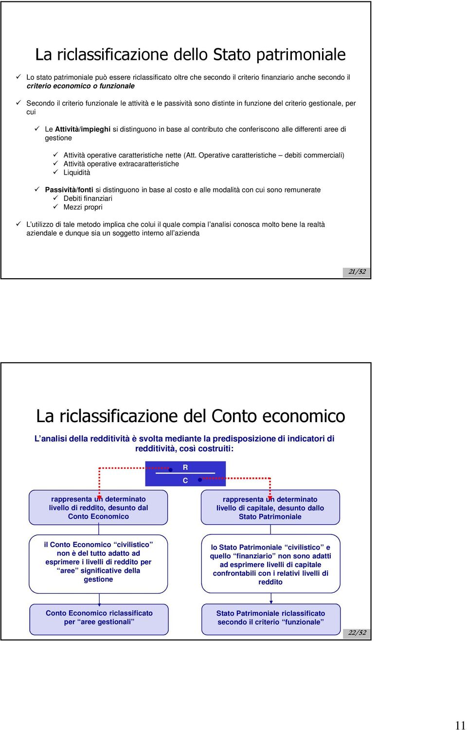 aree di gestione Attività operative caratteristiche nette (Att.