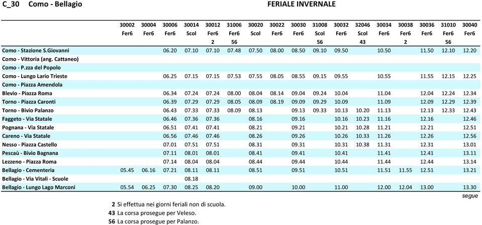 zza del Popolo Como - Lungo Lario Trieste 06.25 07.15 07.15 07.53 07.55 08.05 08.55 09.15 09.55 10.55 11.55 12.15 12.25 Como - Piazza Amendola Blevio - Piazza Roma 06.34 07.24 07.24 08.00 08.04 08.