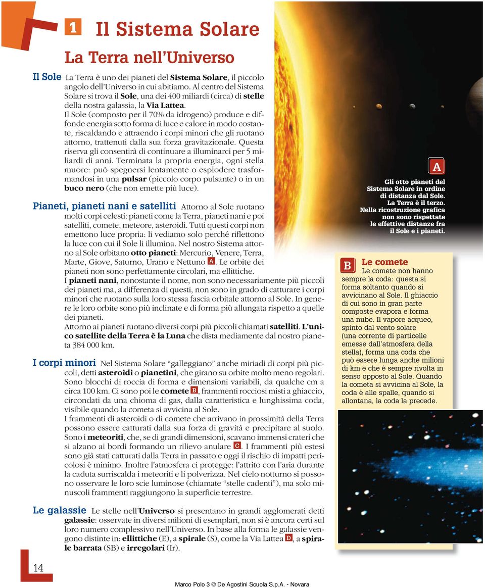 Il Sole (composto per il 70% da idrogeno) produce e diffonde energia sotto forma di luce e calore in modo costante, riscaldando e attraendo i corpi minori che gli ruotano attorno, trattenuti dalla