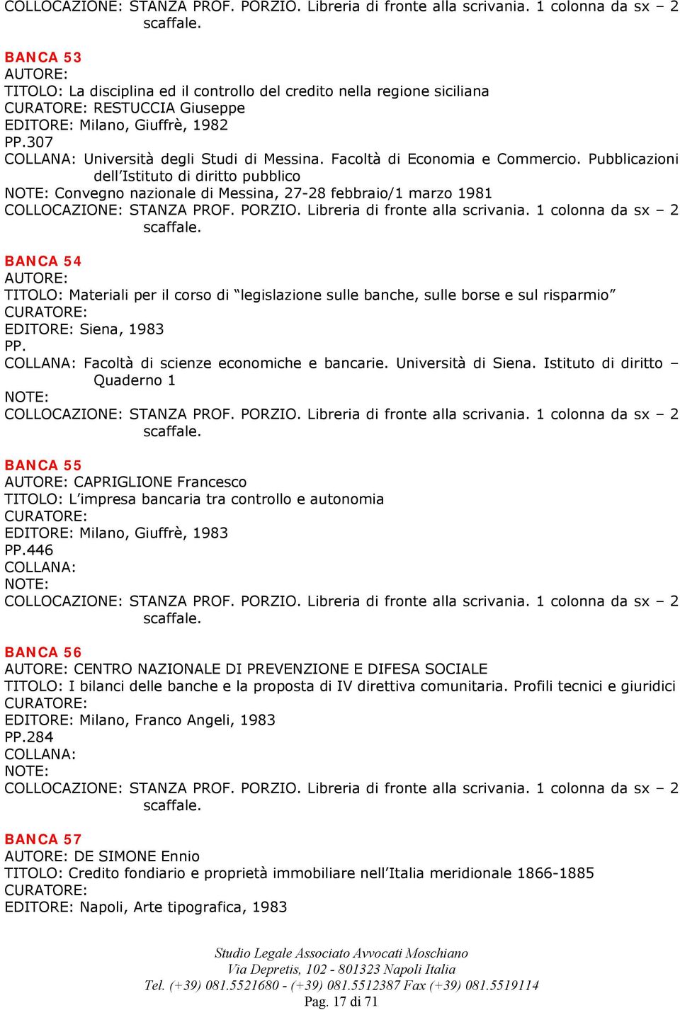 Facoltà di Economia e Commercio.