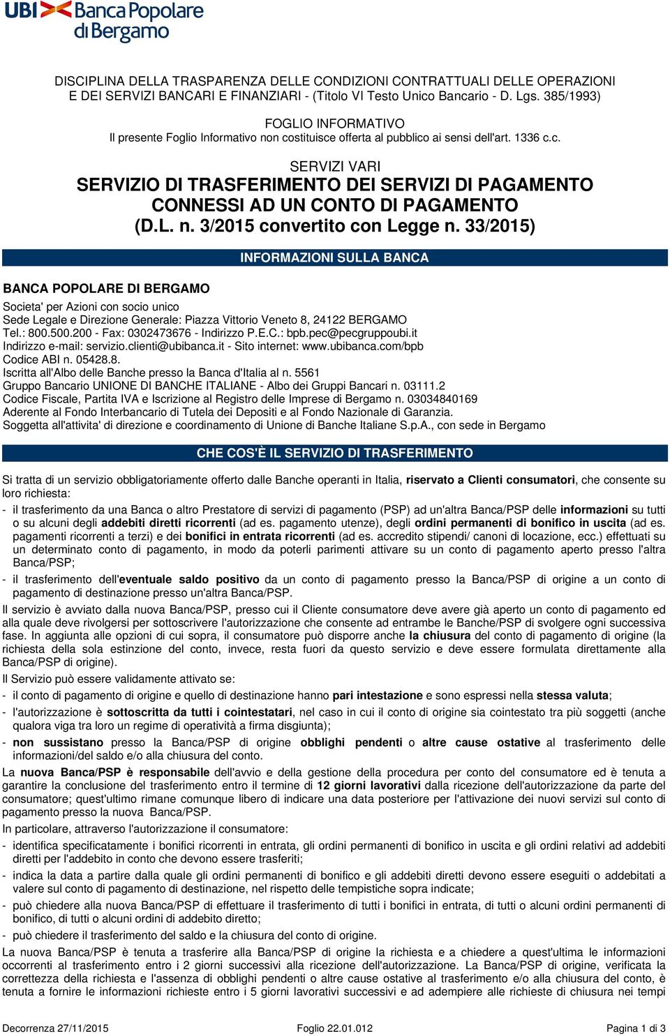 L. n. 3/2015 convertito con Legge n.