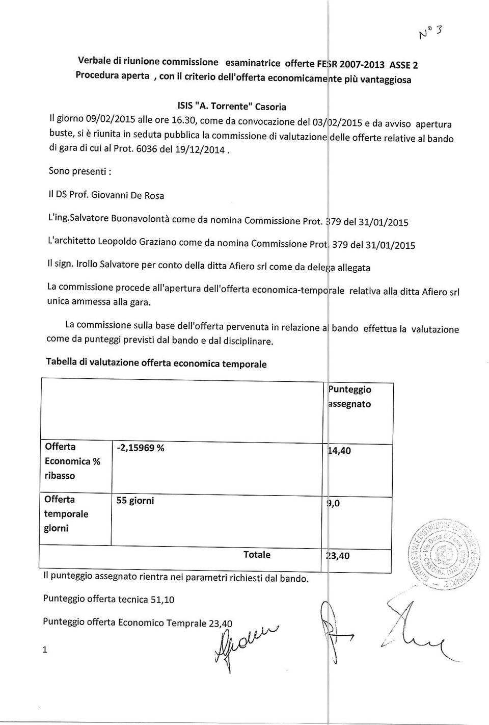 30, come oa convocazaone del buste, siè riunita in seduta pubblica la commissione divalutazio di gara di cui al Prot. 6036 del I9/L2/ZOL4.