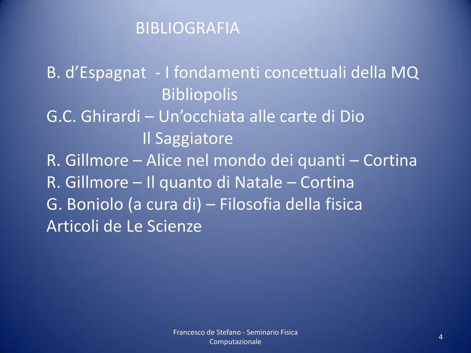 Ghirardi Un occhiata alle carte di Dio Il Saggiatore R.