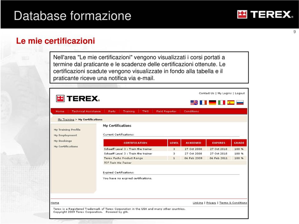 delle certificazioni ottenute.