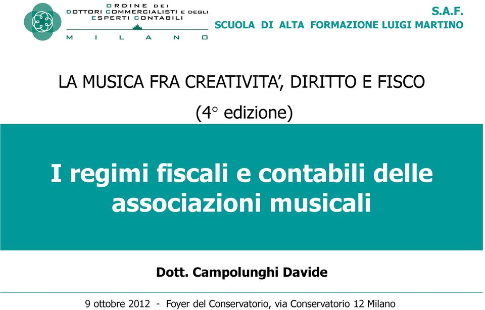 CREATIVITA, DIRITTO E FISCO (4 edizione) I regimi fiscali e