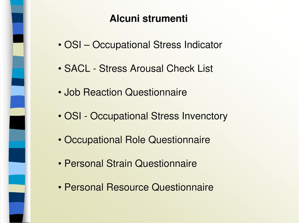 Occupational Stress Invenctory Occupational Role