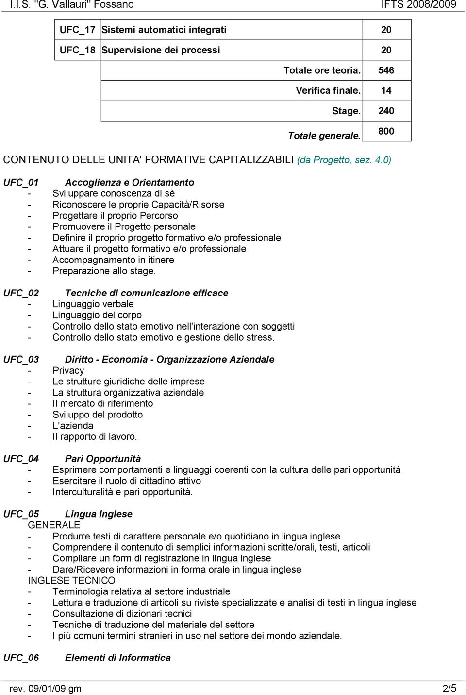 0) UFC_01 Accoglienza e Orientamento - Sviluppare conoscenza di sè - Riconoscere le proprie Capacità/Risorse - Progettare il proprio Percorso - Promuovere il Progetto personale - Definire il proprio