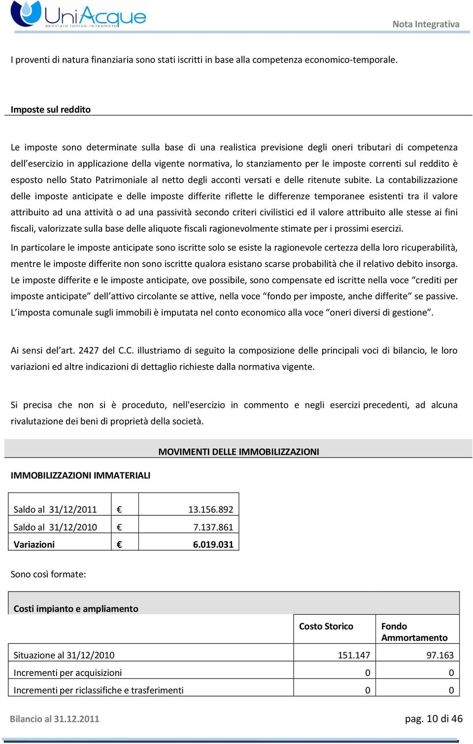 le imposte correnti sul reddito è esposto nello Stato Patrimoniale al netto degli acconti versati e delle ritenute subite.