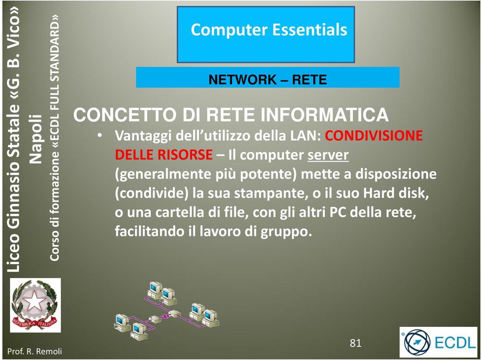 mette a disposizione (condivide) la sua stampante, o il suo Hard disk, o