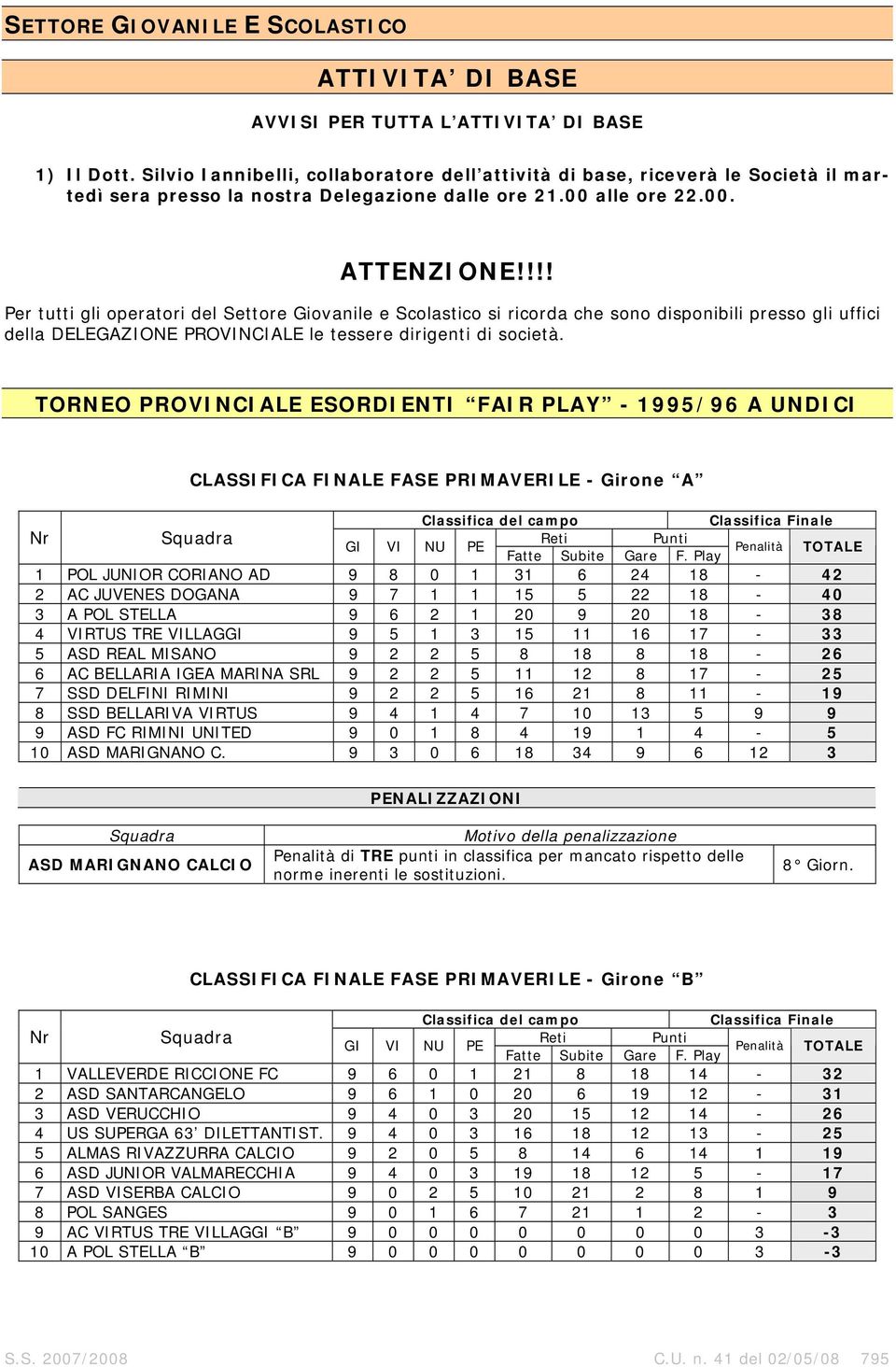 !!! Per tutti gli operatori del Settore Giovanile e Scolastico si ricorda che sono disponibili presso gli uffici della DELEGAZIONE PROVINCIALE le tessere dirigenti di società.