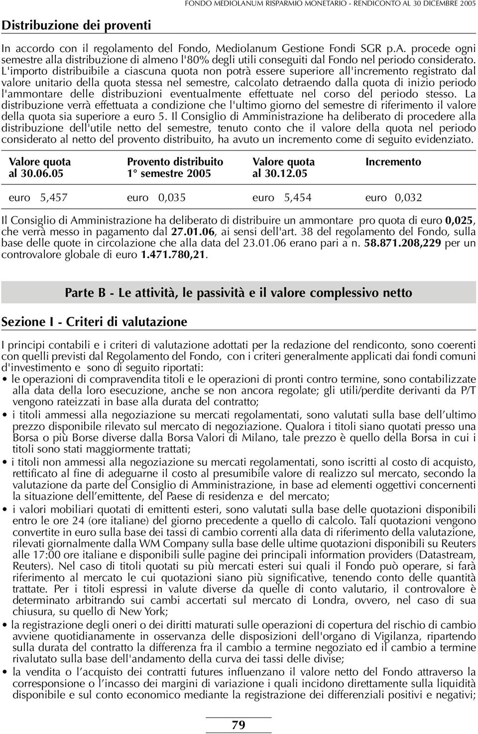 l'ammontare delle distribuzioni eventualmente effettuate nel corso del periodo stesso.