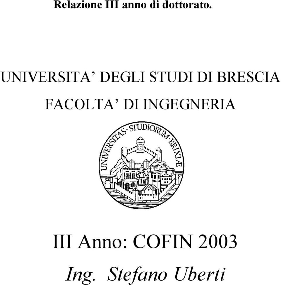 BRESCIA FACOLTA DI INGEGNERIA