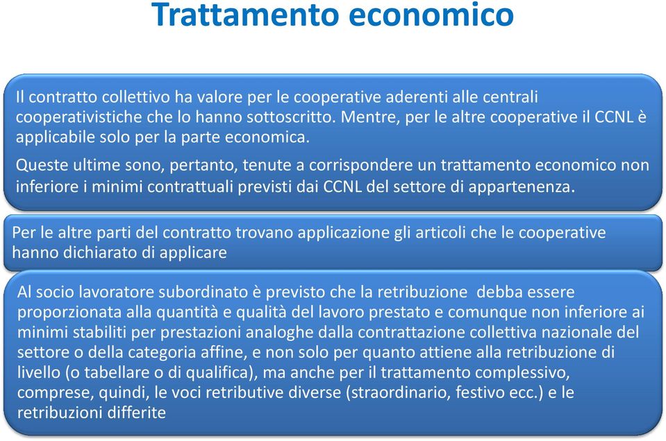 Queste ultime sono, pertanto, tenute a corrispondere un trattamento economico non inferiore i minimi contrattuali previsti dai CCNL del settore di appartenenza.