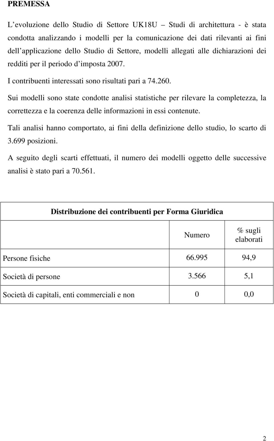 Sui modelli sono state condotte analisi statistiche per rilevare la completezza, la correttezza e la coerenza delle informazioni in essi contenute.