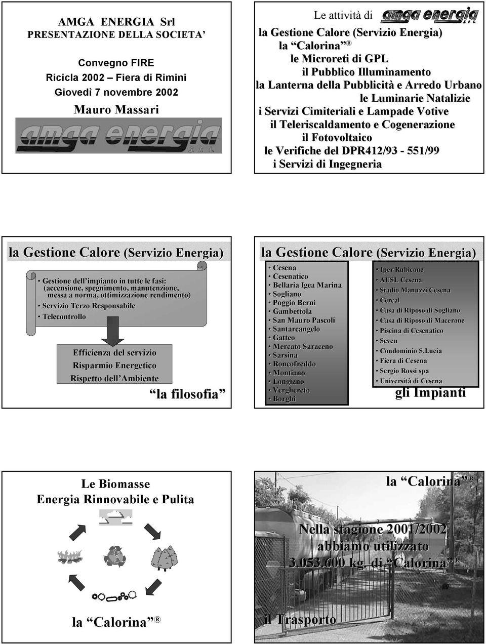 (accensione, spegnimento, manutenzione, messa a norma, ottimizzazione rendimento) Servizio Terzo Responsabile Telecontrollo Efficienza del servizio Risparmio Energetico Rispetto dell Ambiente la