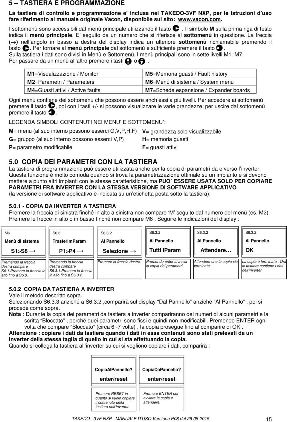 E seguito da un numero che si riferisce al sottomenù in questione. La freccia ( ) nell angolo in basso a destra del display indica un ulteriore sottomenù richiamabile premendo il tasto.