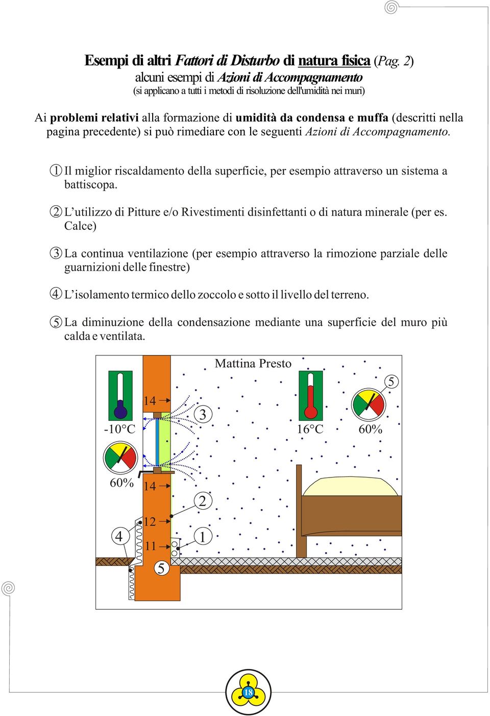 Azioni di Accompagnamento. Il miglior riscaldamento della superficie, per esempio attraverso un sistema a battiscopa.