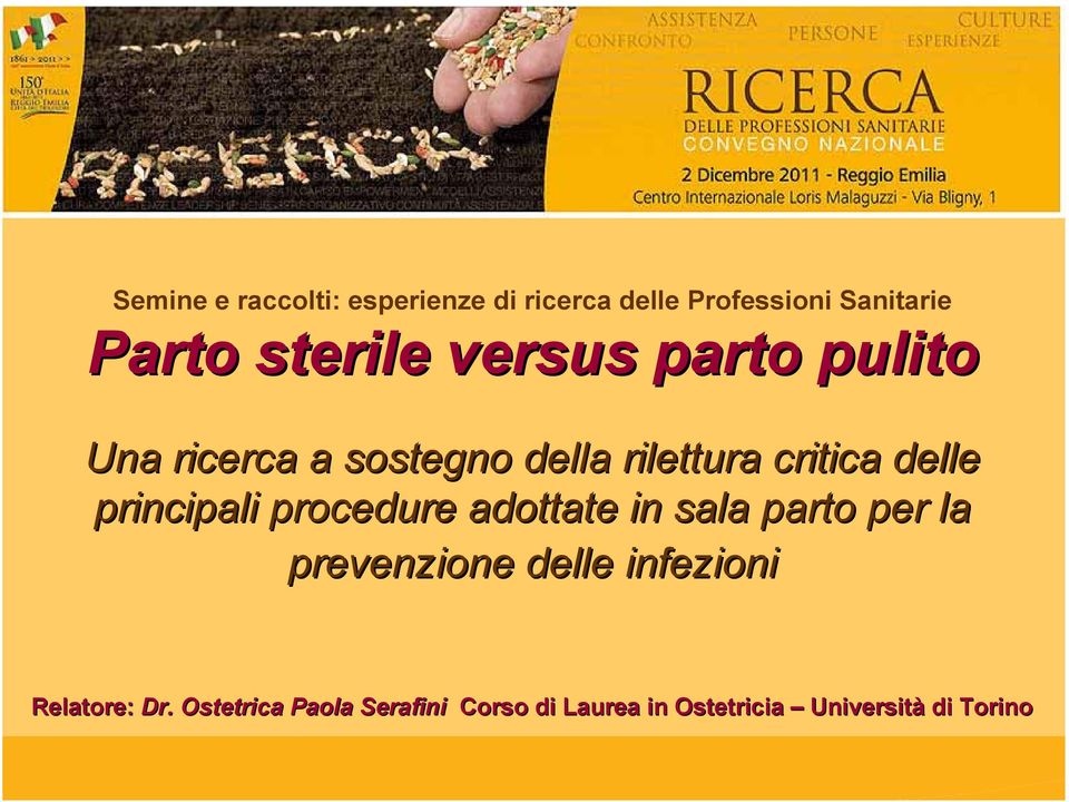 principali procedure adottate in sala parto per la prevenzione delle infezioni