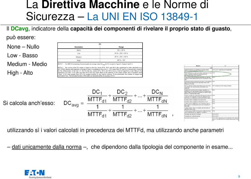 calcola anch esso:, utilizzando sì i valori calcolati in precedenza dei MTTFd, ma utilizzando