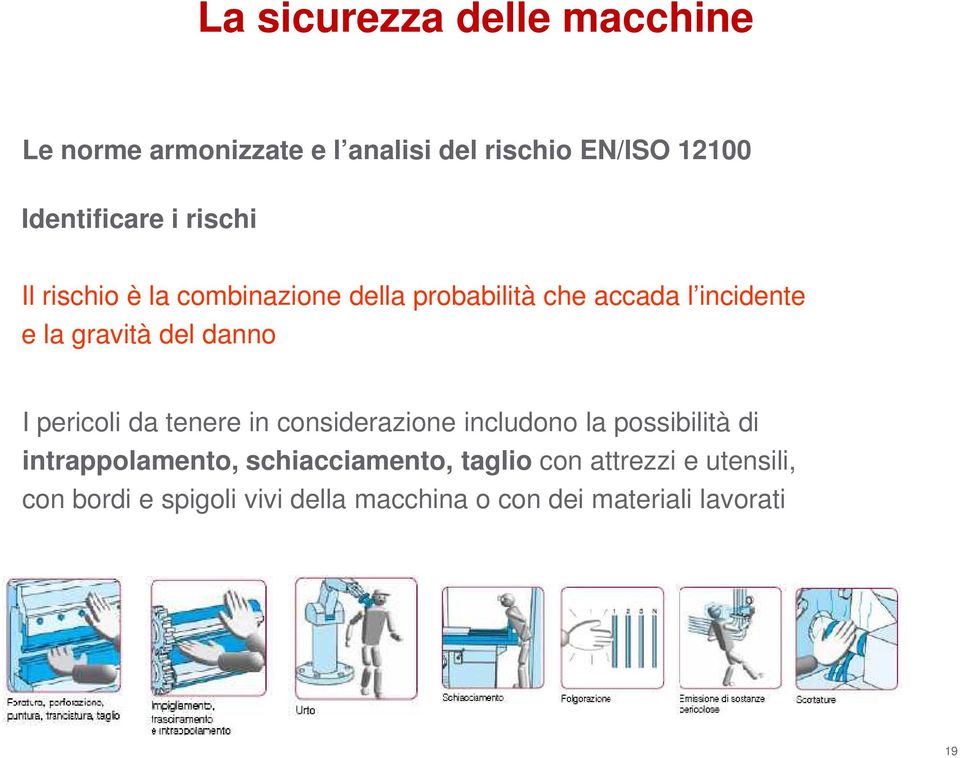 I pericoli da tenere in considerazione includono la possibilità di intrappolamento, schiacciamento,