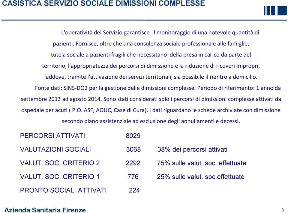 di dimissione e la riduzione di ricoveri impropri, laddove, tramite l'attivazione dei servizi territoriali, sia possibile il rientro a domicilio.