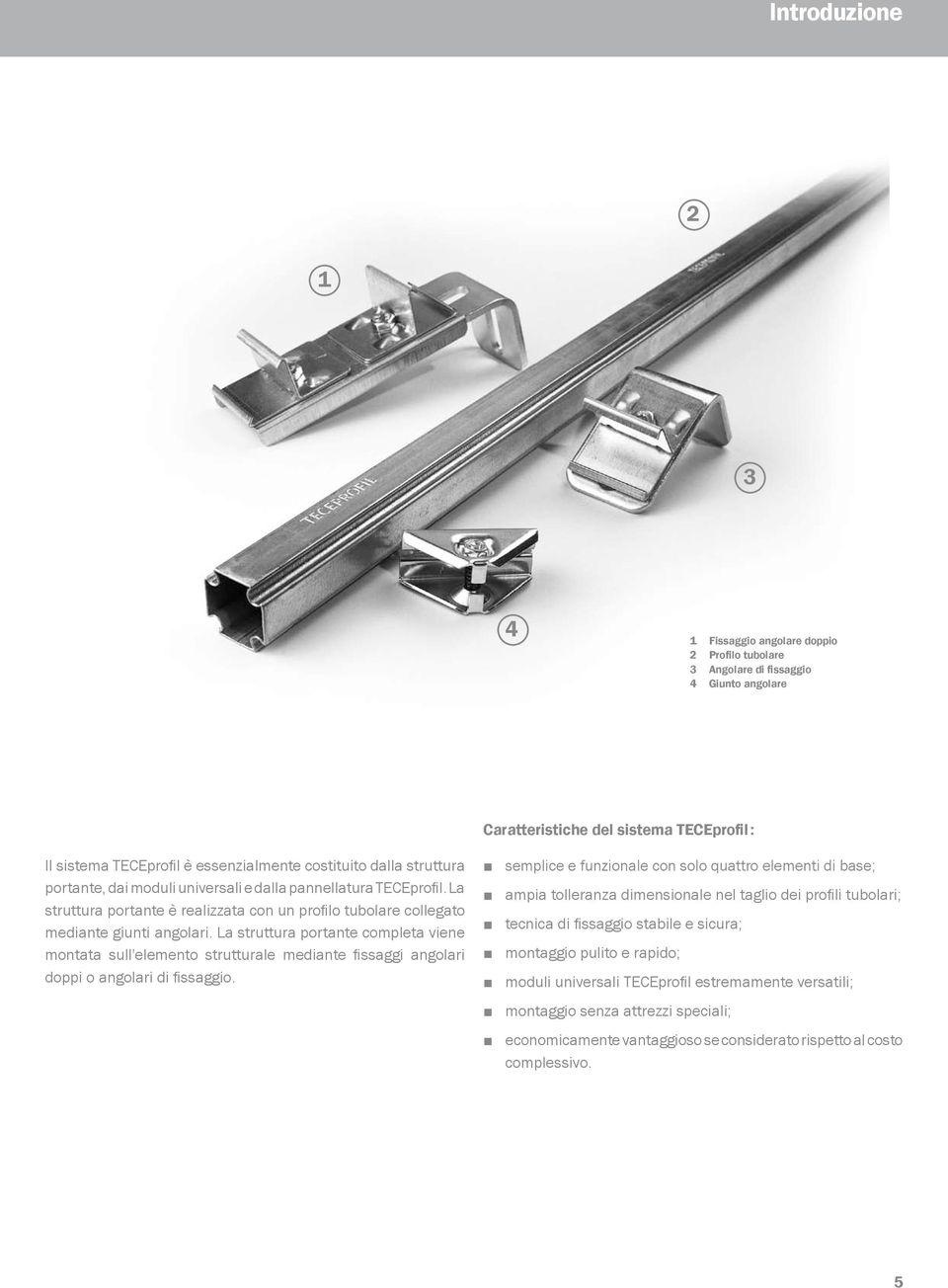 La struttura portante completa viene montata sull'elemento strutturale mediante fissaggi angolari doppi o angolari di fissaggio.