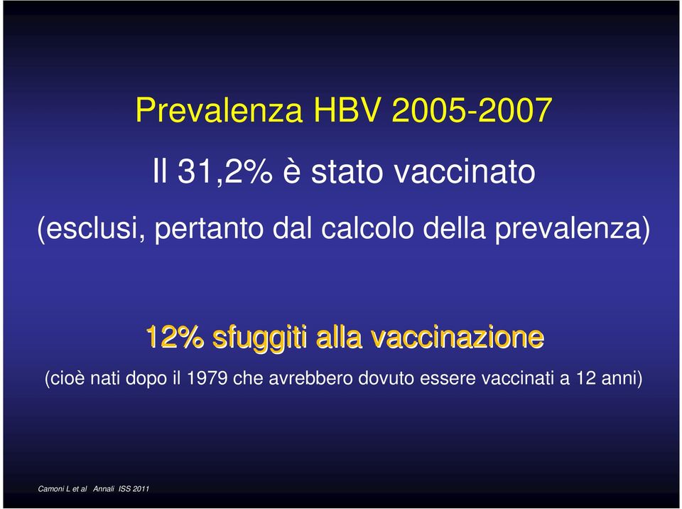 sfuggiti alla vaccinazione (cioè nati dopo il 1979 che