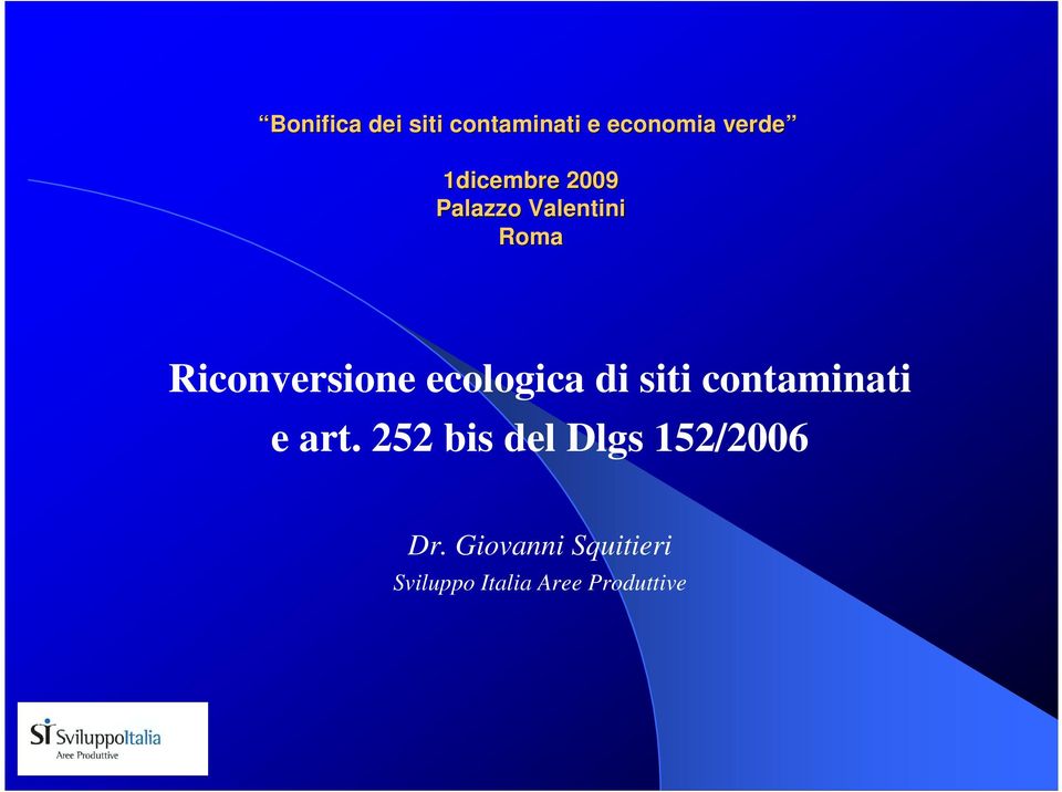 ecologica di siti contaminati e art.