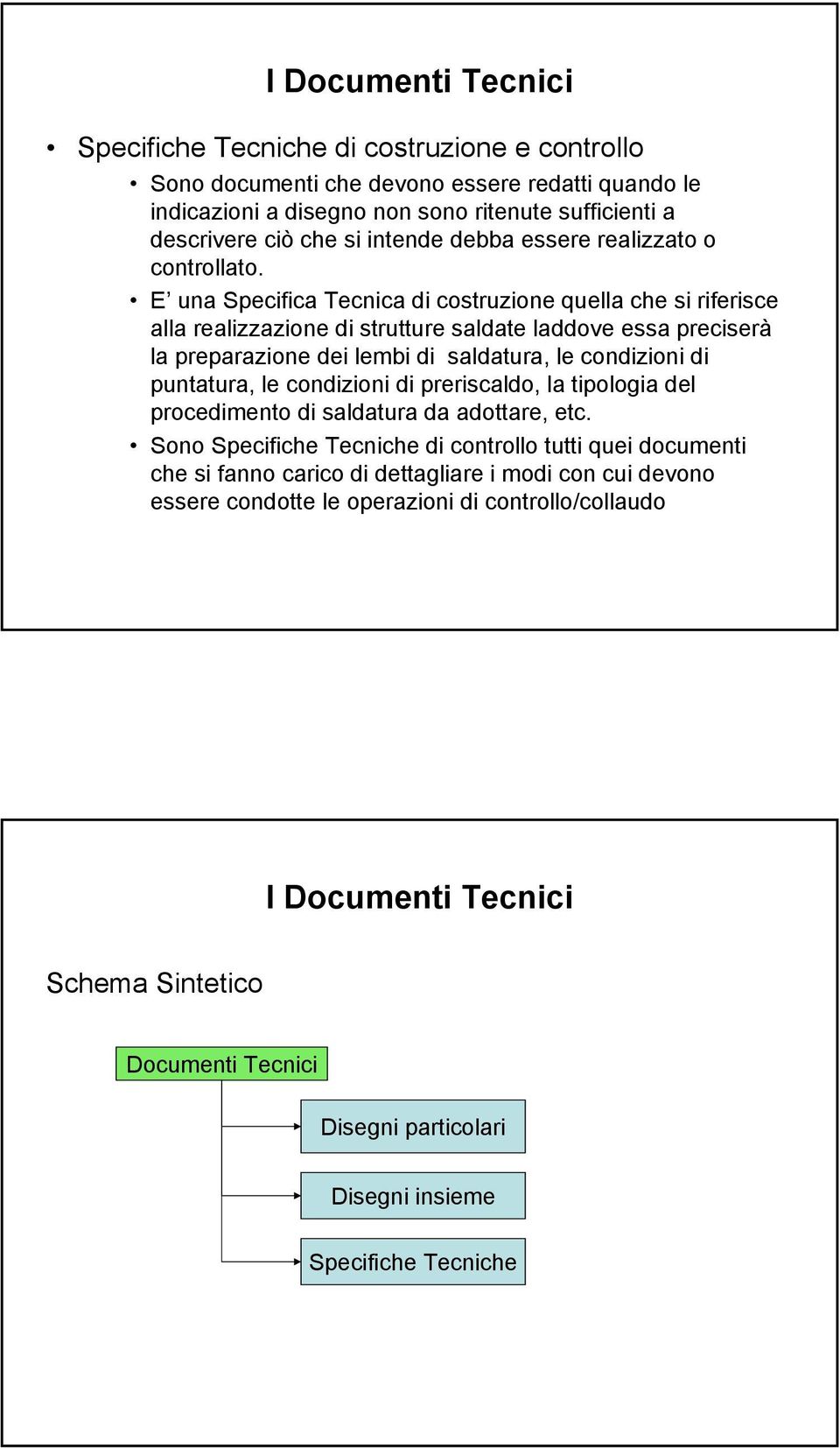 E una Specifica Tecnica di costruzione quella che si riferisce alla realizzazione di strutture saldate laddove essa preciserà la preparazione dei lembi di saldatura, le condizioni di puntatura, le