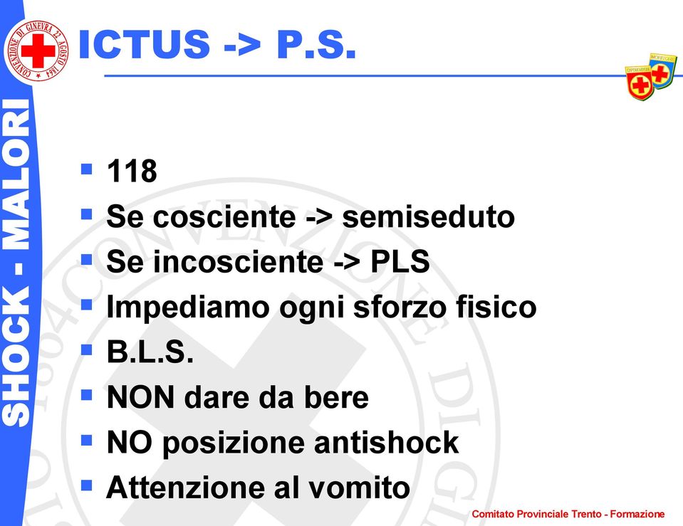 118 Se cosciente -> semiseduto Se