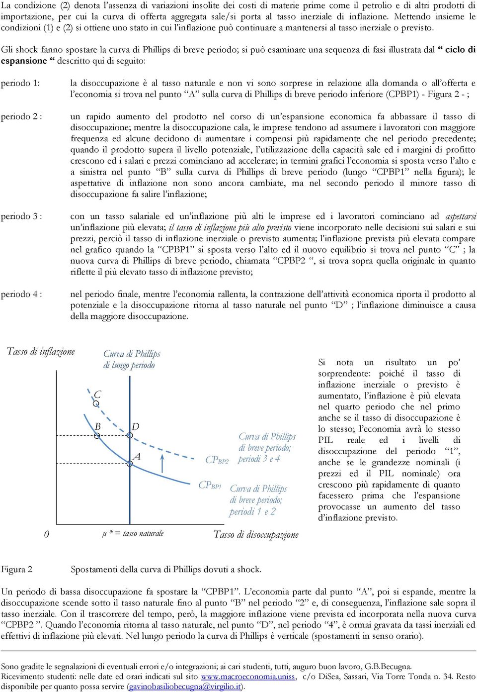 Gli shock fanno spostare la curva di Phillips di breve periodo; si può esaminare una sequenza di fasi illustrata dal ciclo di espansione descritto qui di seguito: periodo 1: periodo 2 : periodo 3 :