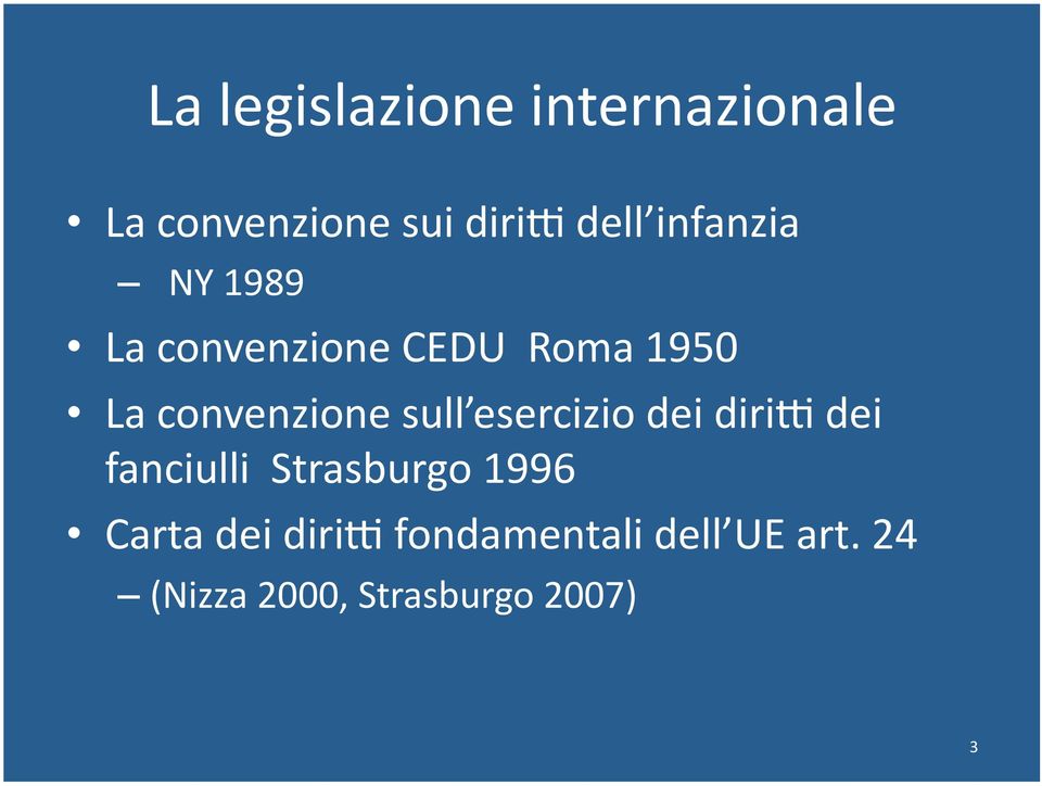 sull esercizio dei diriq dei fanciulli Strasburgo 1996 Carta