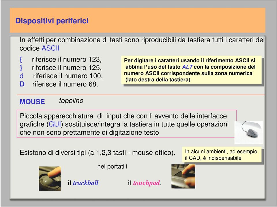 Per Per digitare digitare i i caratteri caratteri usando usando il il riferimento riferimento ASCII ASCII si si abbina abbina l uso l uso del del tasto tasto ALT ALT con con la la composizione