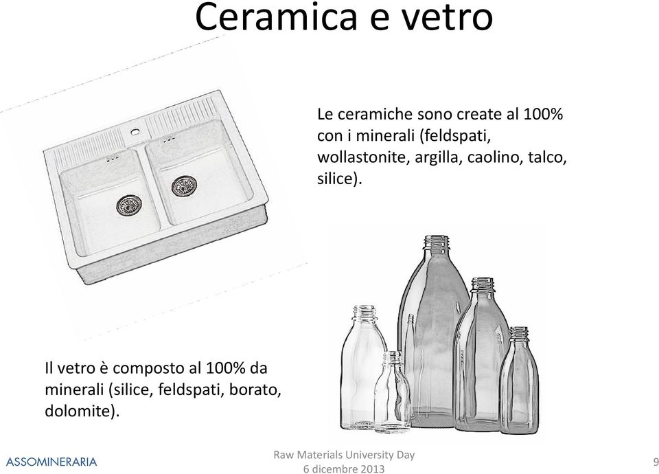 caolino, talco, silice).