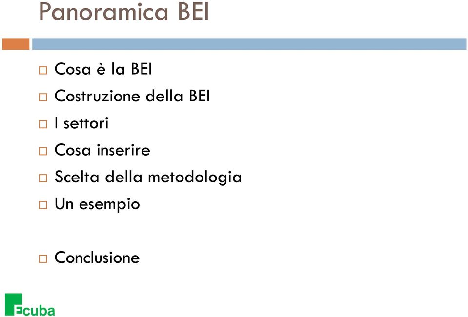 settori Cosa inserire Scelta