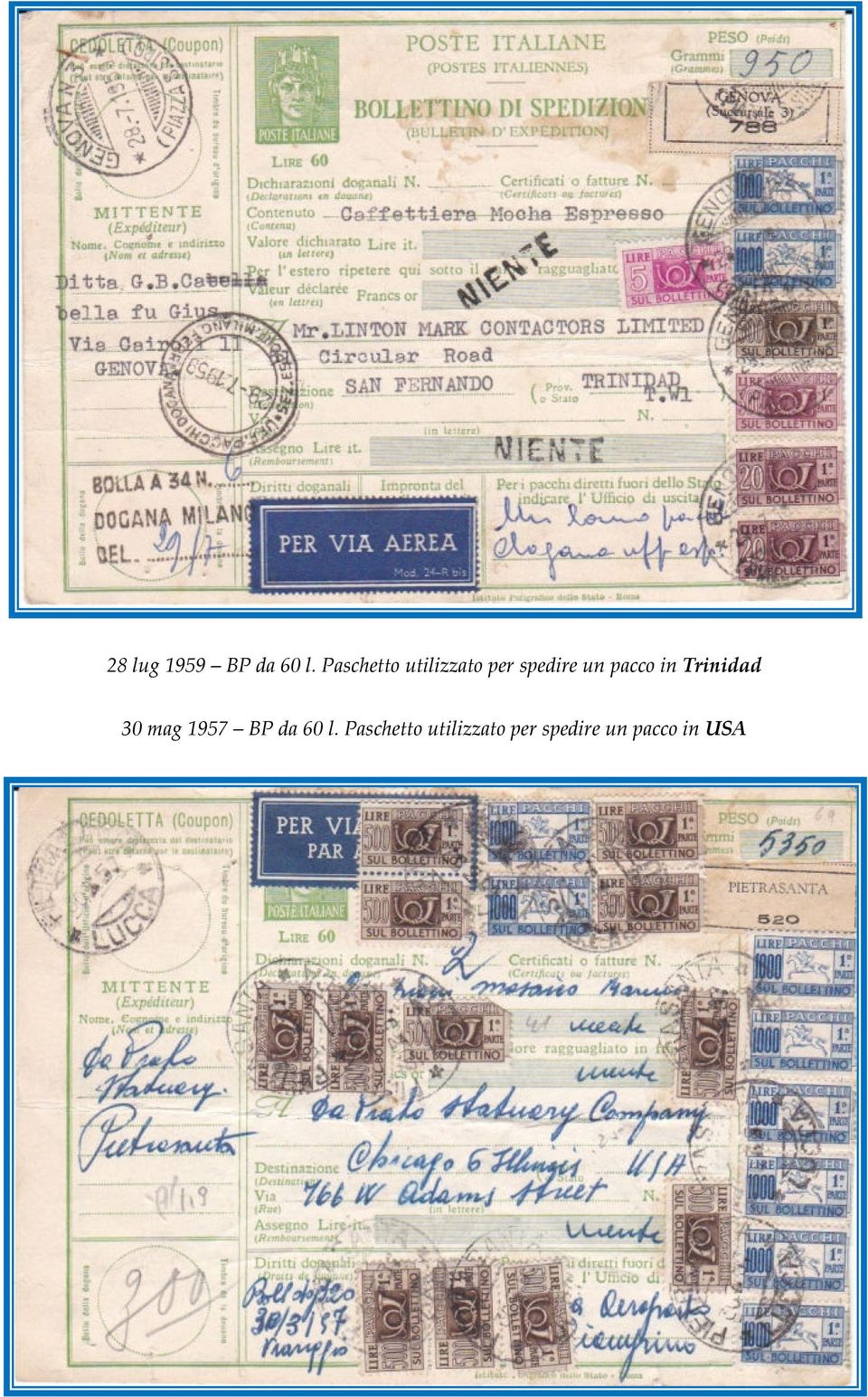 pacco in Trinidad 30 mag 1957 BP da