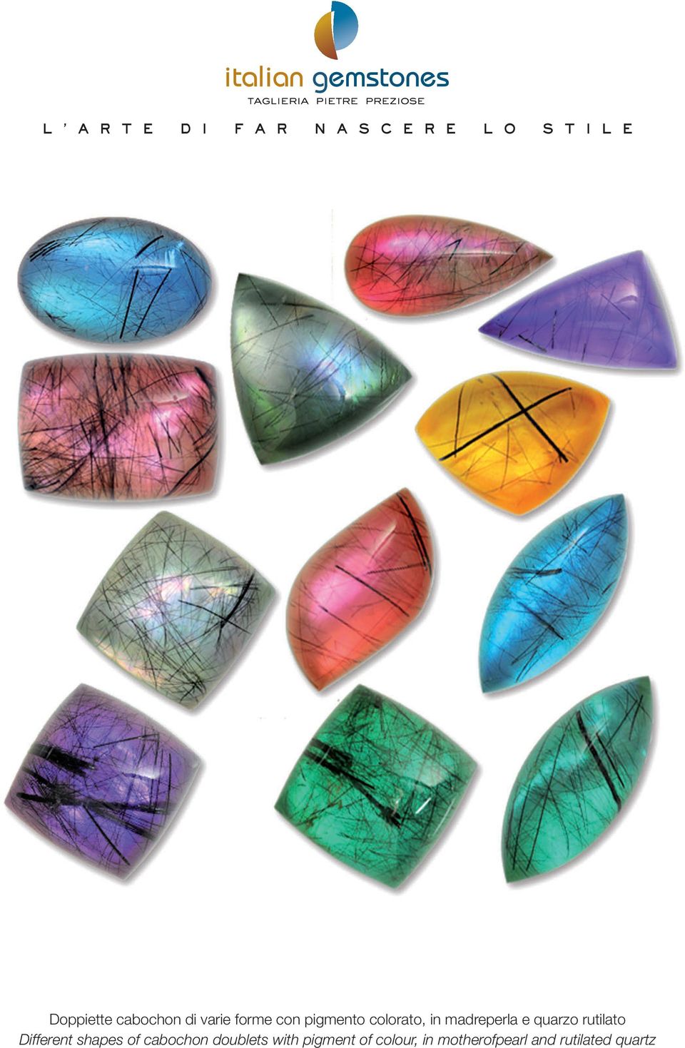 Different shapes of cabochon doublets with