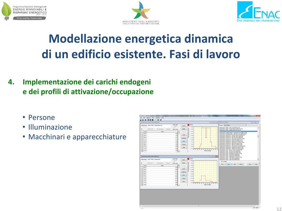 Implementazione dei carichi endogeni e dei profili