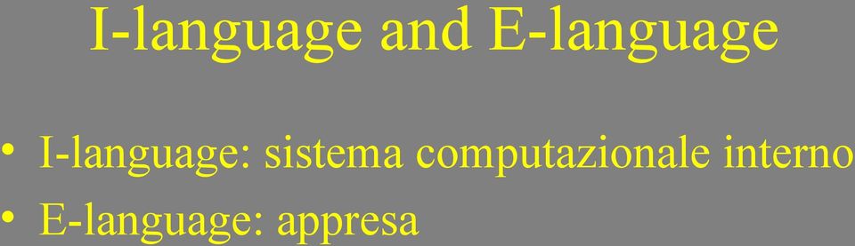 I-language: sistema