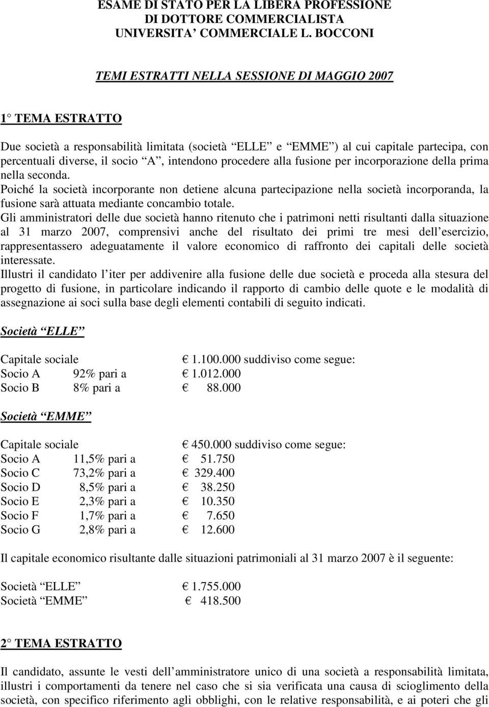 intendono procedere alla fusione per incorporazione della prima nella seconda.