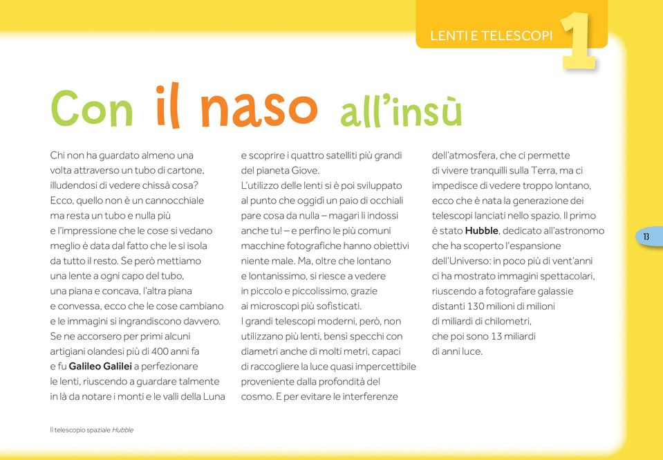 Se però mettiamo una lente a ogni capo del tubo, una piana e concava, l altra piana e convessa, ecco che le cose cambiano e le immagini si ingrandiscono davvero.