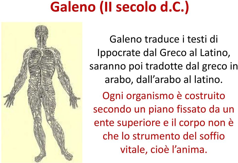 ) Galeno traduce i testi di Ippocrate dal Greco al Latino, saranno poi