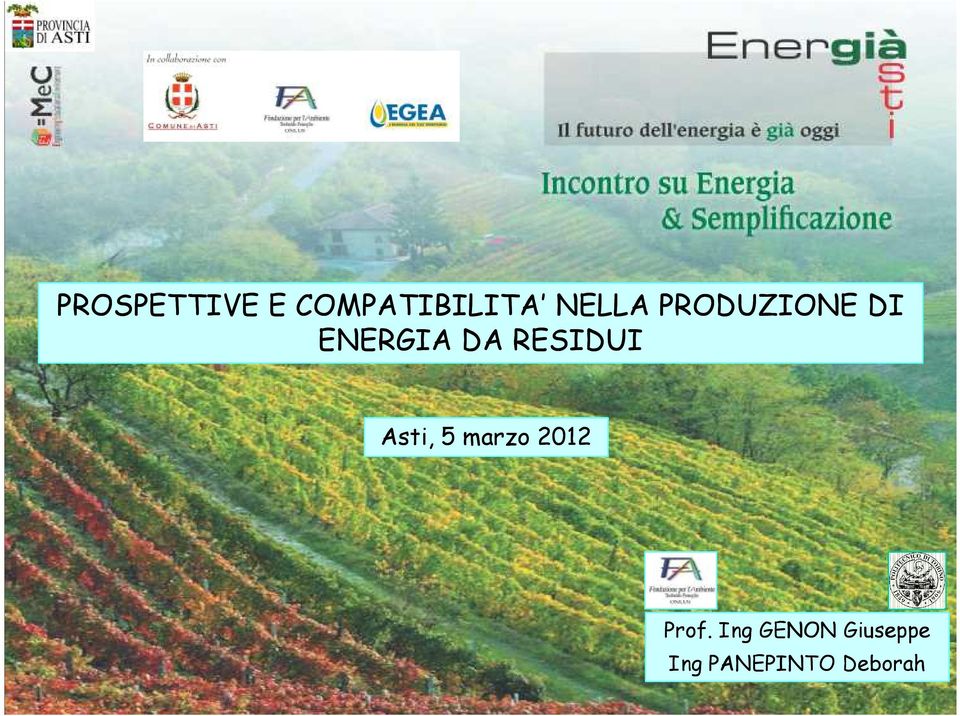 RESIDUI Asti, 5 marzo 2012 Prof.