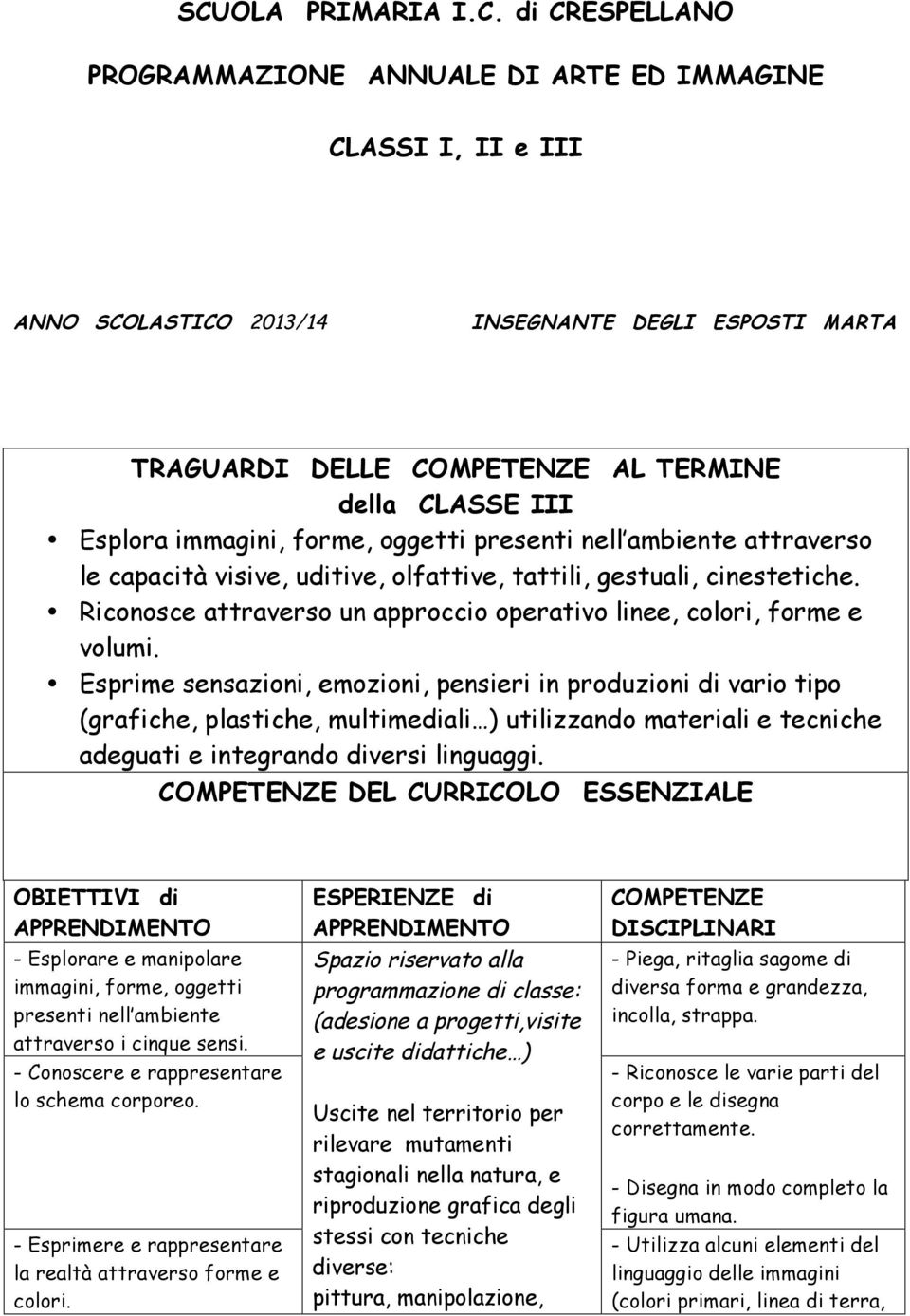 Riconosce attraverso un approccio operativo linee, colori, forme e volumi.