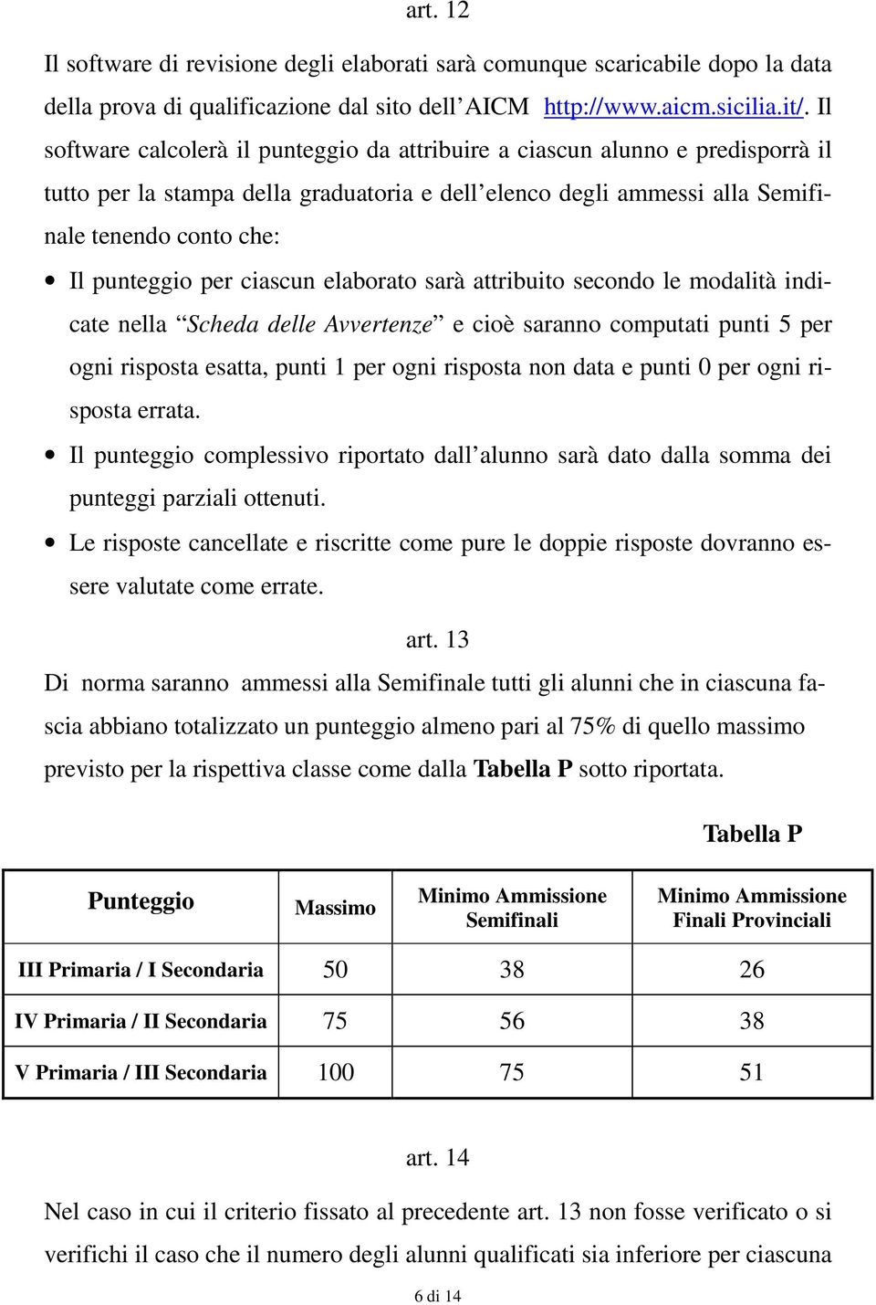 per ciascun elaborato sarà attribuito secondo le modalità indicate nella Scheda delle Avvertenze e cioè saranno computati punti 5 per ogni risposta esatta, punti 1 per ogni risposta non data e punti