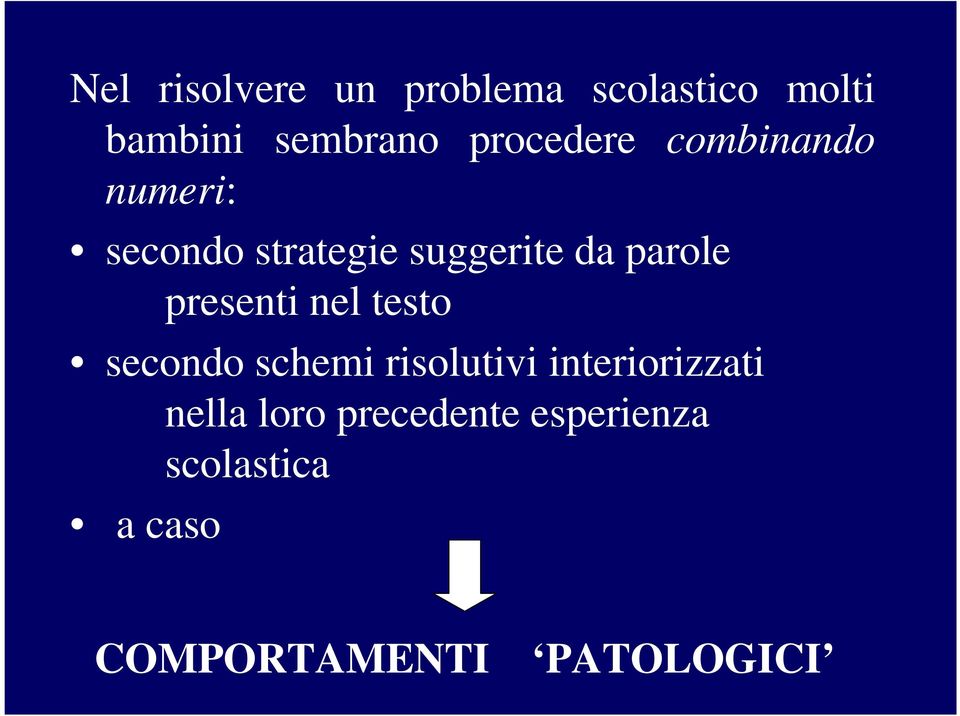 parole presenti nel testo secondo schemi risolutivi