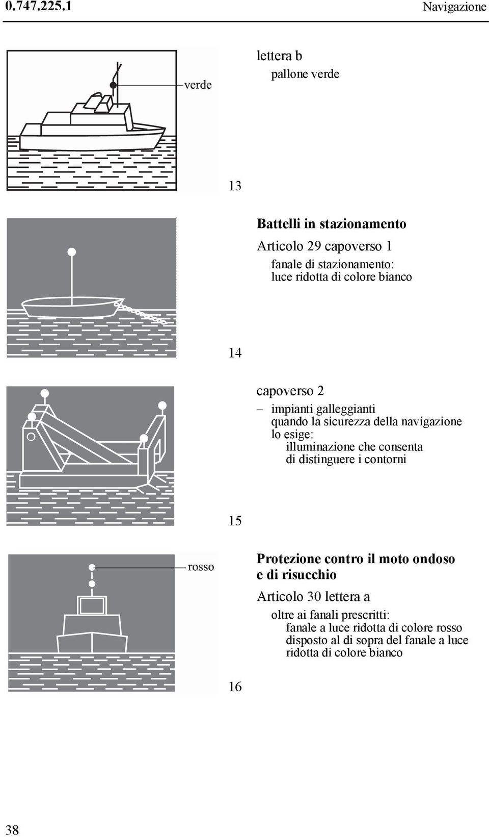 14 capoverso 2 impianti galleggianti quando la sicurezza della navigazione lo esige: illuminazione che consenta di