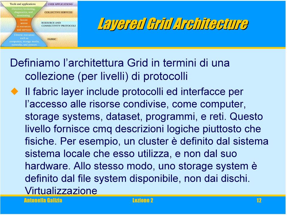 Questo livello fornisce cmq descrizioni logiche piuttosto che fisiche.